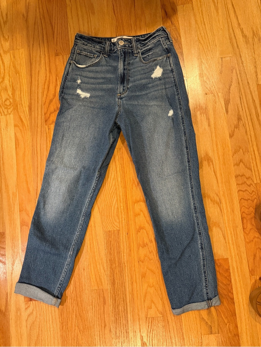 Hollister Distressed Medium Blue Boyfriend Jeans